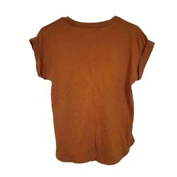 A New Day Women's Copper Cotton/Modal Jersey Knit Short Sleeve Cuffed T-Shirt - Picture 4 of 6